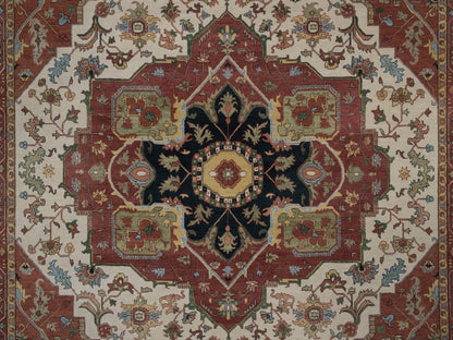 Heriz Heriz hand-knotted wool rug in Ivory, 9'1" x 12', SKU O092813 (view 8)