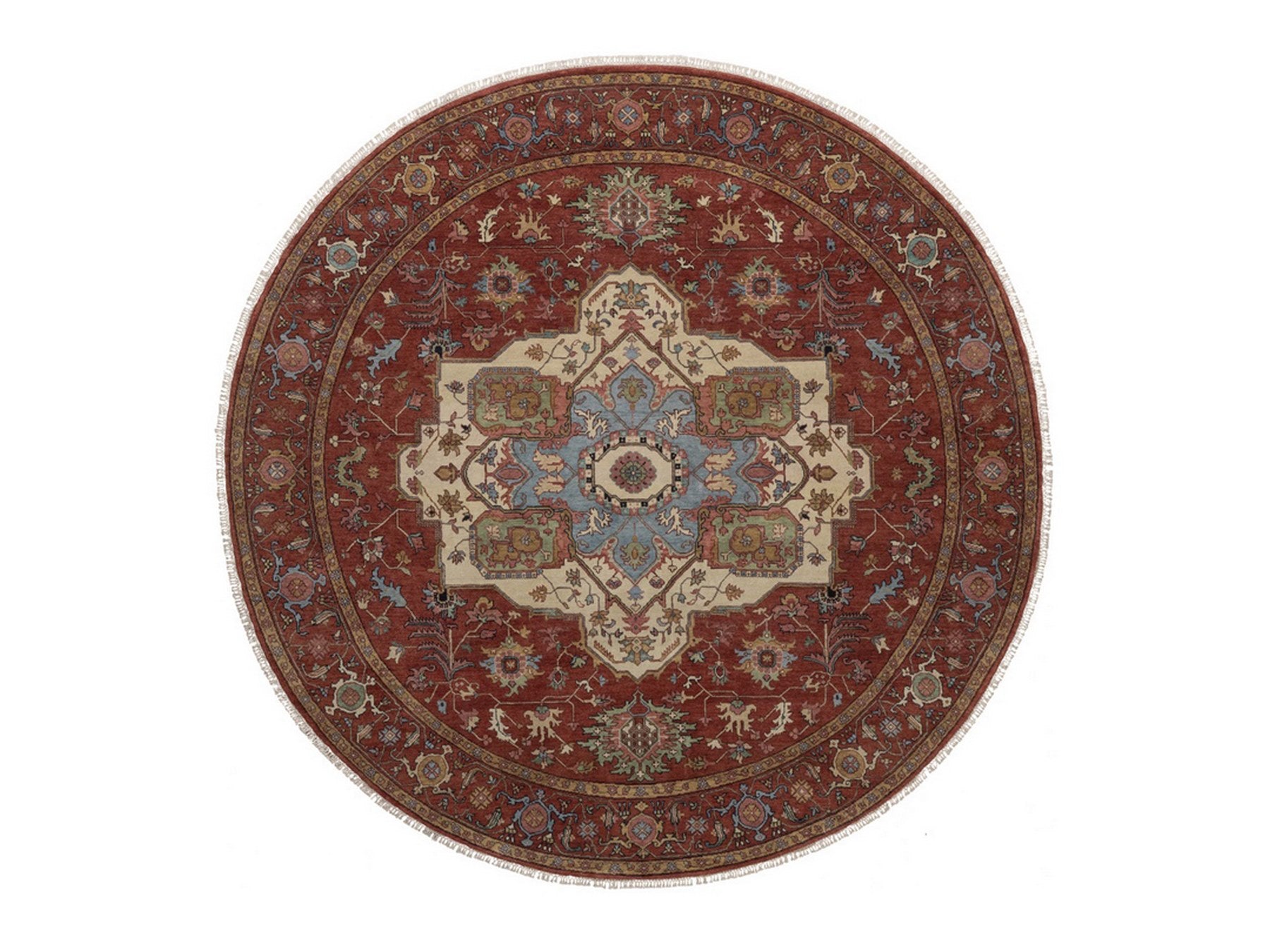 Heriz Heriz hand-knotted wool rug in Red, 8' x 8', SKU O092815