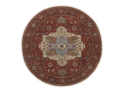 Heriz Heriz hand-knotted wool rug in Red, 8' x 8', SKU O092815