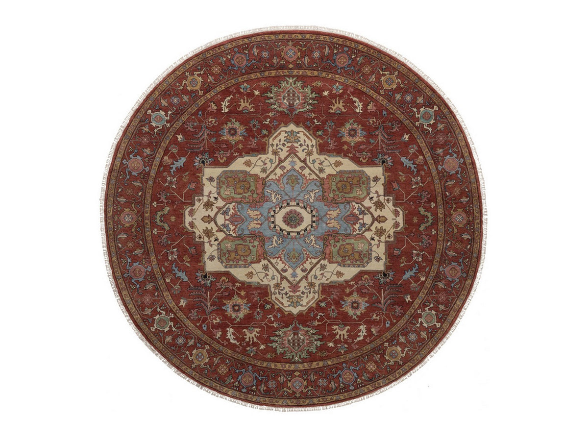 Heriz Heriz hand-knotted wool rug in Red, 8' x 8', SKU O092815