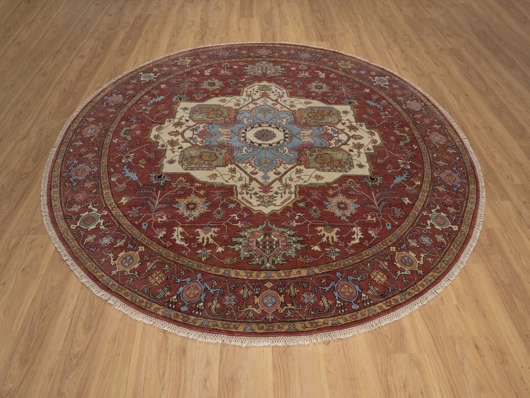 Heriz Heriz hand-knotted wool rug in Red, 8' x 8', SKU O092815 (view 2)