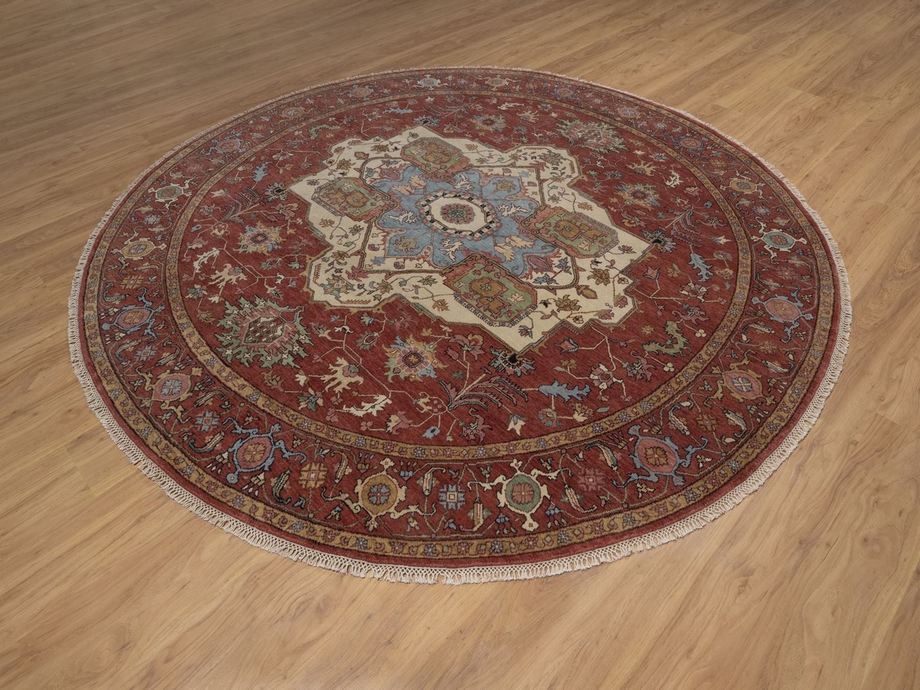 Heriz Heriz hand-knotted wool rug in Red, 8' x 8', SKU O092815 (view 3)