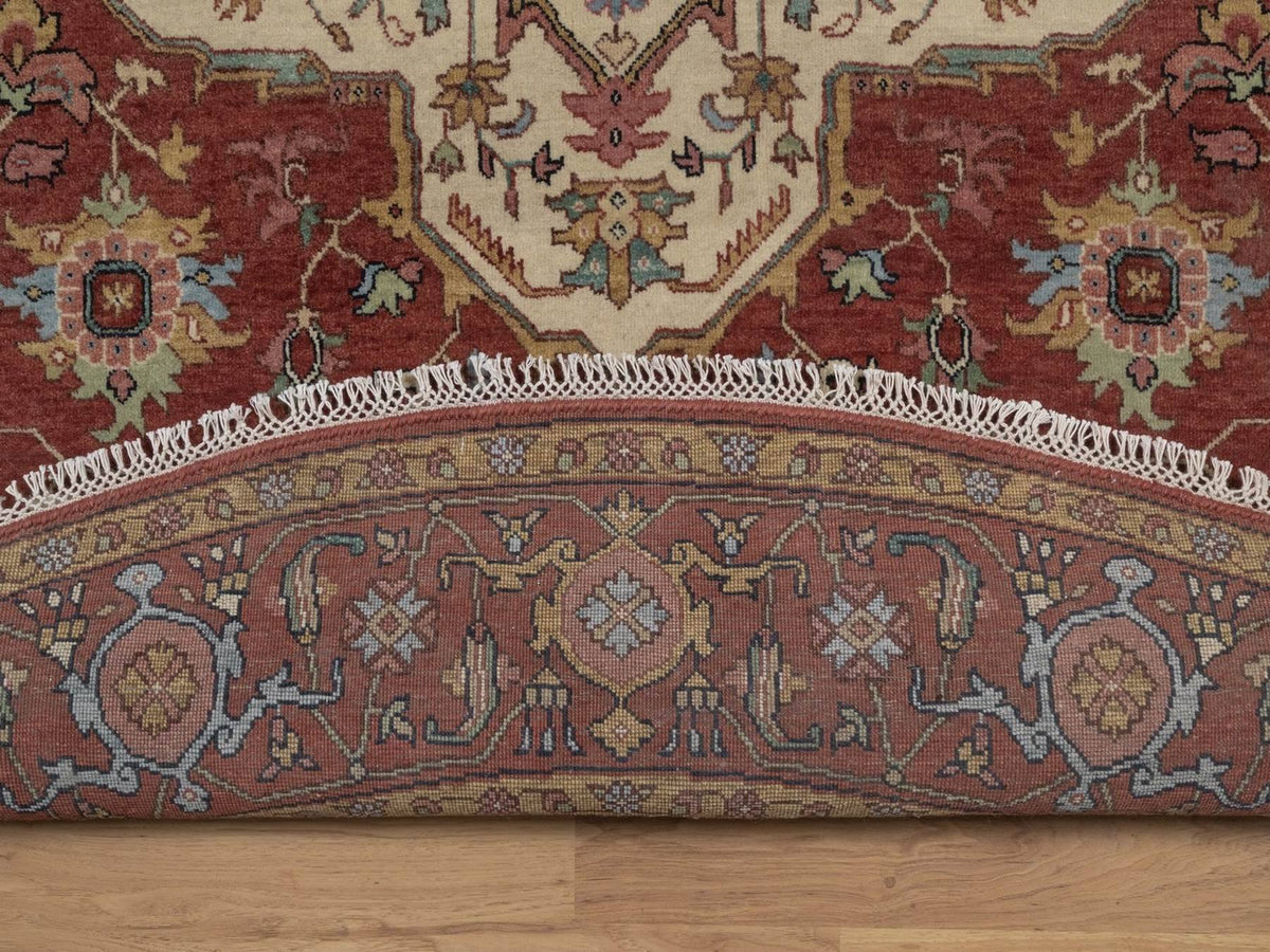 Heriz Heriz hand-knotted wool rug in Red, 8' x 8', SKU O092815 (view 4)