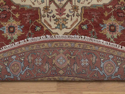 Heriz Heriz hand-knotted wool rug in Red, 8' x 8', SKU O092815 (view 4)