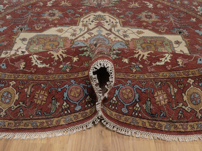 Heriz Heriz hand-knotted wool rug in Red, 8' x 8', SKU O092815 (view 5)