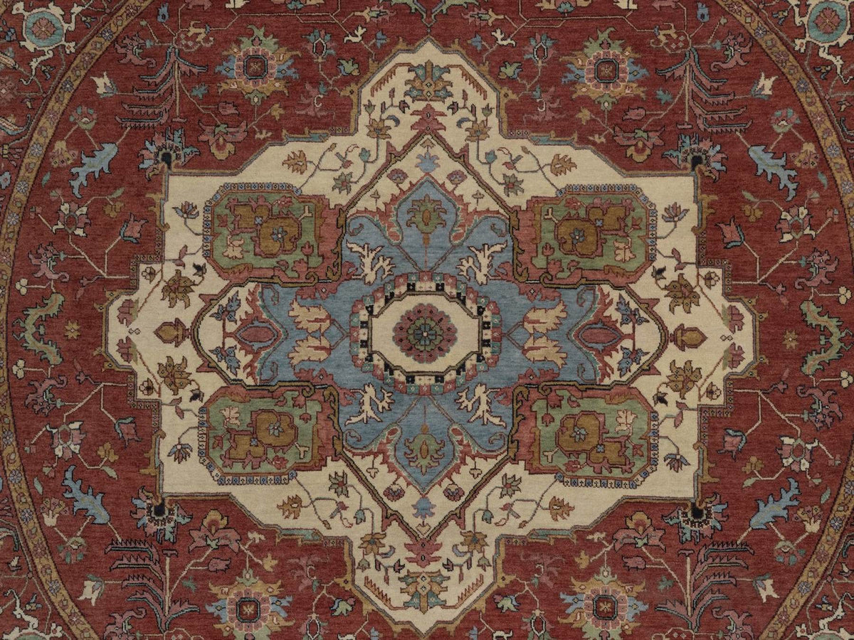 Heriz Heriz hand-knotted wool rug in Red, 8' x 8', SKU O092815 (view 8)