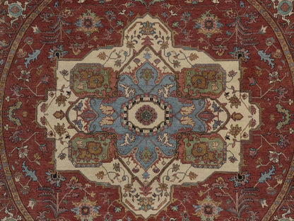Heriz Heriz hand-knotted wool rug in Red, 8' x 8', SKU O092815 (view 8)