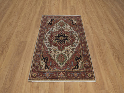 Heriz Heriz hand-knotted wool rug in Ivory, 3' x 5'1", SKU O092818 (view 2)