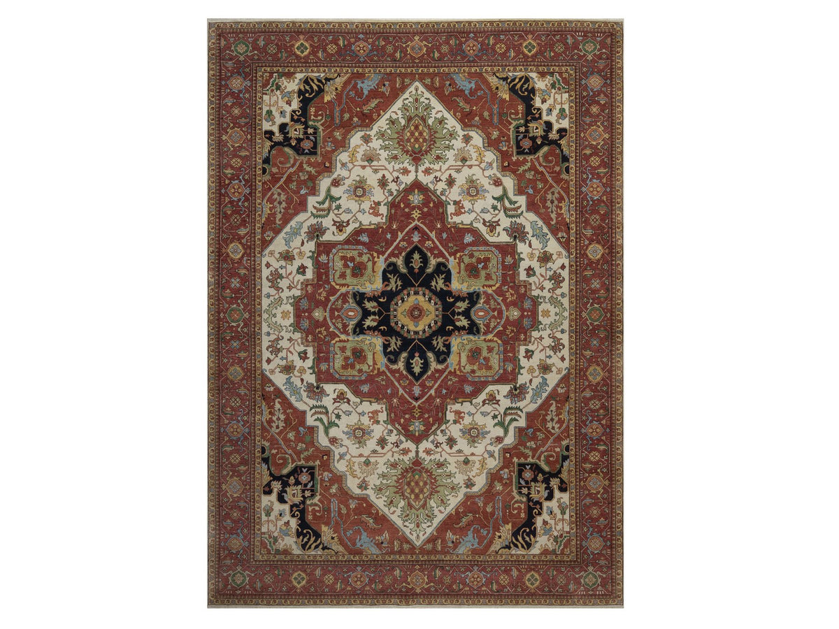 Heriz Heriz hand-knotted wool rug in Ivory, 9'10" x 13'10", SKU O092820