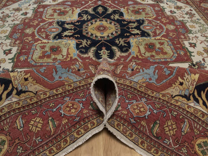 Heriz Heriz hand-knotted wool rug in Ivory, 9'10" x 13'10", SKU O092820 (view 5)