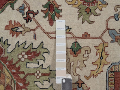 Heriz Heriz hand-knotted wool rug in Ivory, 9'10" x 13'10", SKU O092820 (view 7)