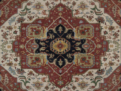Heriz Heriz hand-knotted wool rug in Ivory, 9'10" x 13'10", SKU O092820 (view 8)