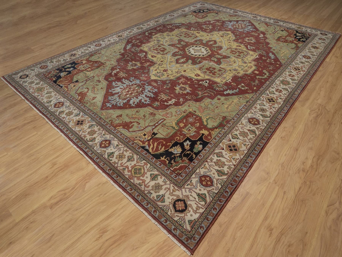 Heriz Heriz hand-knotted wool rug in Red, 9'11" x 14'3", SKU O092821 (view 3)