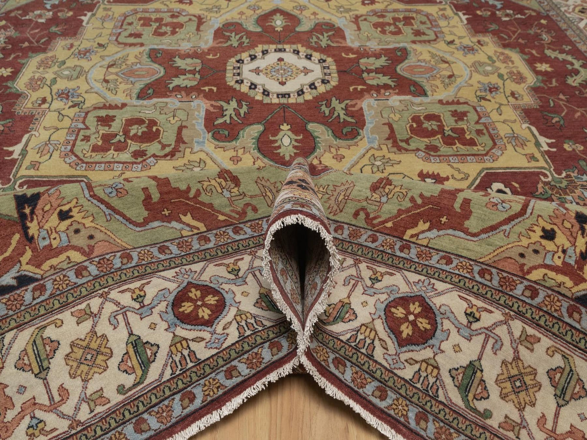 Heriz Heriz hand-knotted wool rug in Red, 9'11" x 14'3", SKU O092821 (view 5)