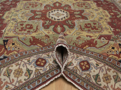 Heriz Heriz hand-knotted wool rug in Red, 9'11" x 14'3", SKU O092821 (view 5)