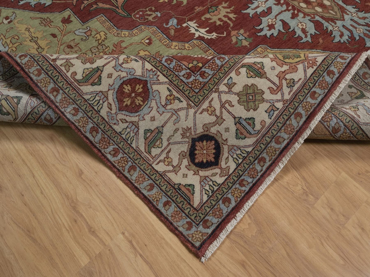 Heriz Heriz hand-knotted wool rug in Red, 9'11" x 14'3", SKU O092821 (view 6)