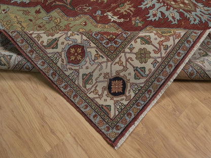 Heriz Heriz hand-knotted wool rug in Red, 9'11" x 14'3", SKU O092821 (view 6)