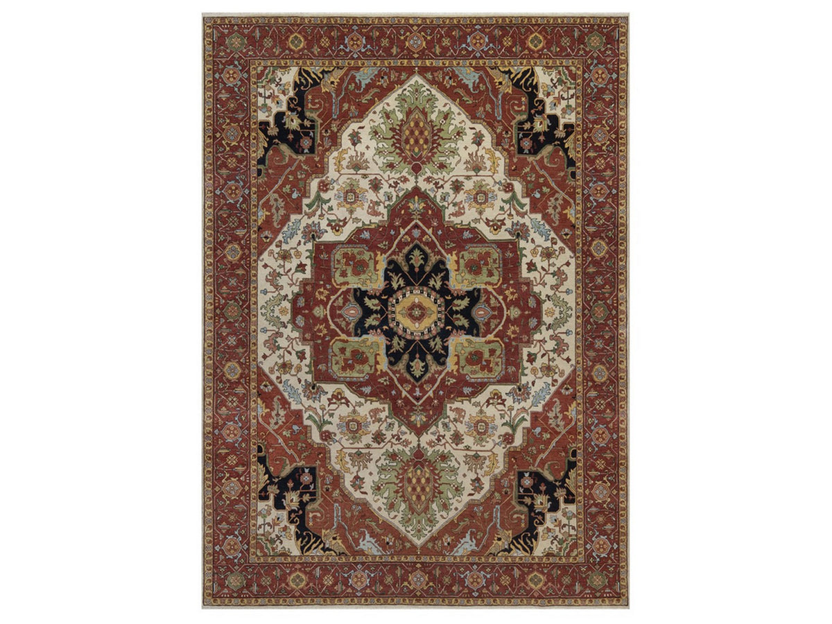Heriz Heriz hand-knotted wool rug in Ivory, 8'8" x 12', SKU O092822