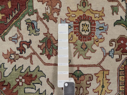 Heriz Heriz hand-knotted wool rug in Ivory, 8'8" x 12', SKU O092822 (view 7)