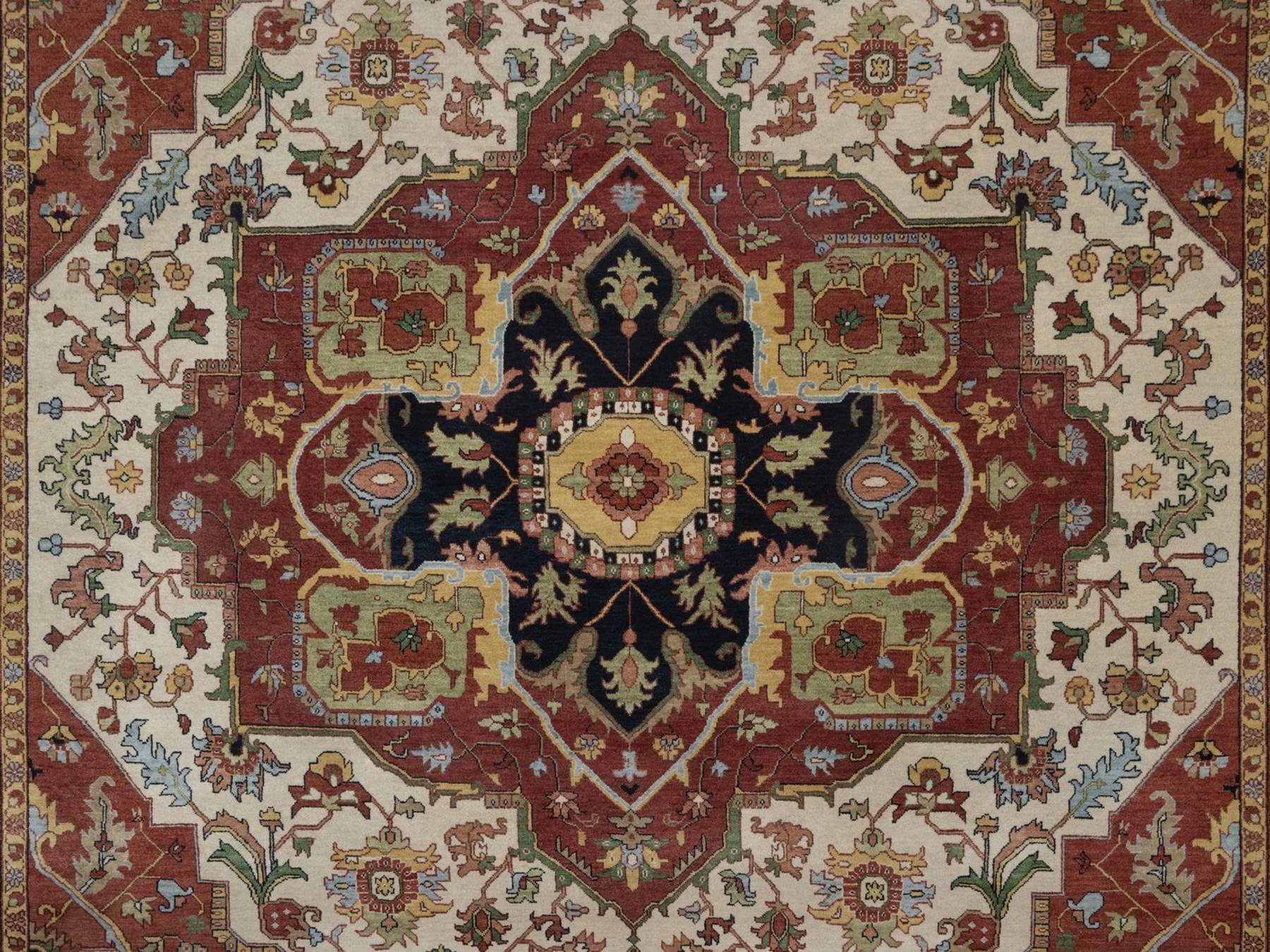 Heriz Heriz hand-knotted wool rug in Ivory, 8'8" x 12', SKU O092822 (view 8)