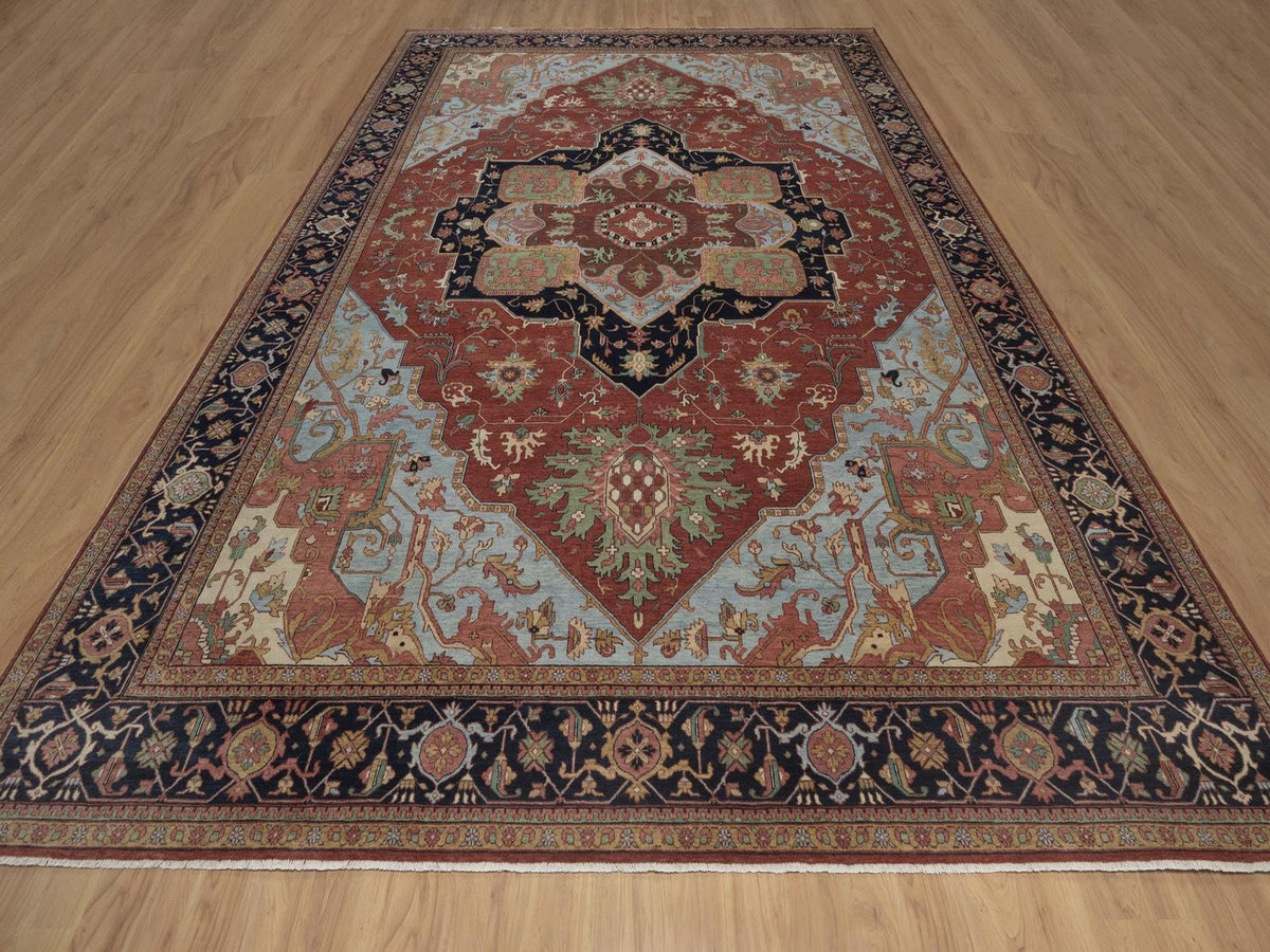 Heriz Heriz hand-knotted wool rug in Red, 9'11" x 14', SKU O092823 (view 2)