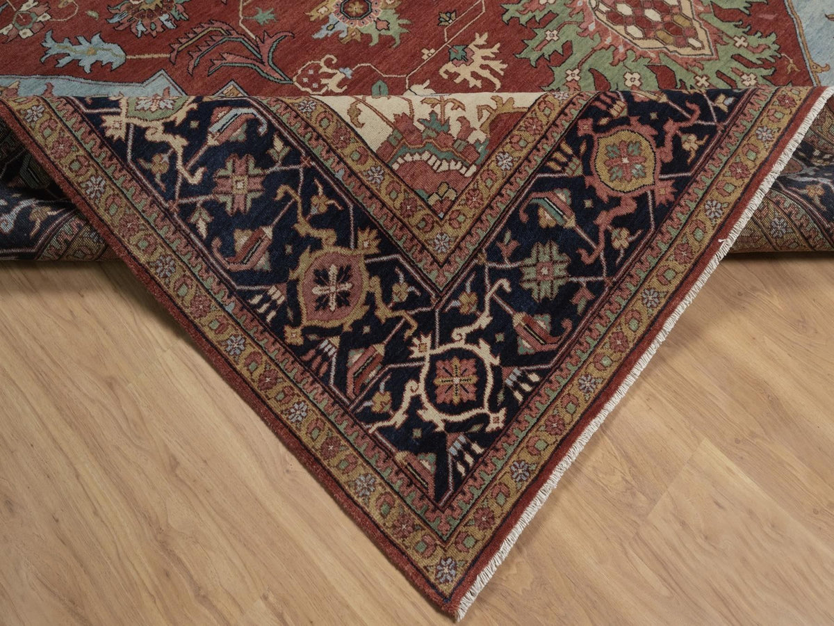 Heriz Heriz hand-knotted wool rug in Red, 9'11" x 14', SKU O092823 (view 6)