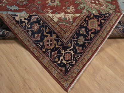 Heriz Heriz hand-knotted wool rug in Red, 9'11" x 14', SKU O092823 (view 6)