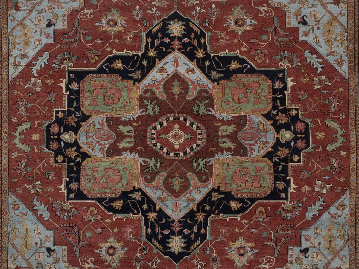 Heriz Heriz hand-knotted wool rug in Red, 9'11" x 14', SKU O092823 (view 8)