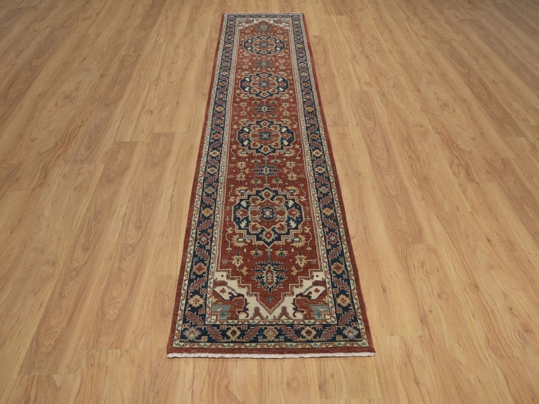 Heriz Heriz hand-knotted wool runner in Red, 2'4" x 10'2", SKU O092825 (view 2)