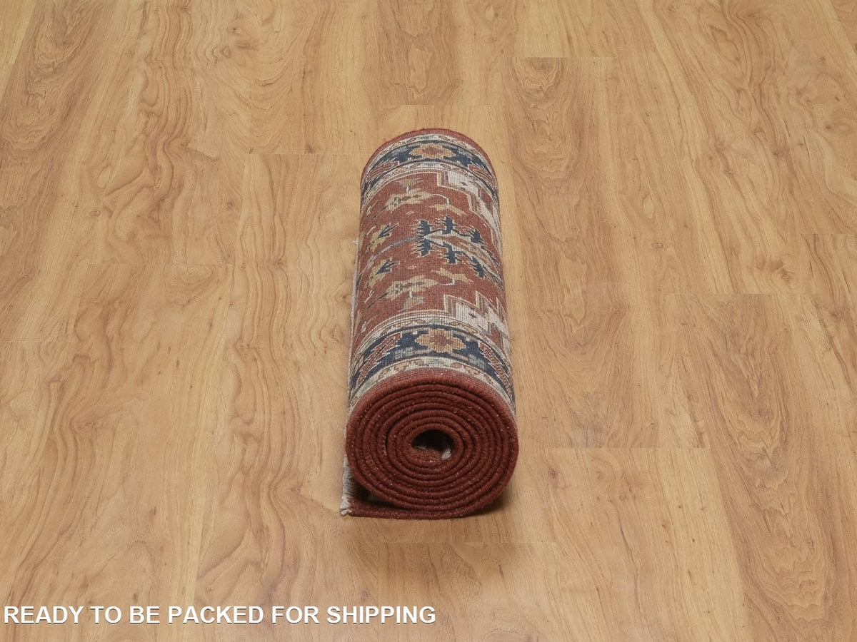 Heriz Heriz hand-knotted wool runner in Red, 2'4" x 10'2", SKU O092825 (view 6)