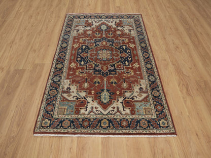 Heriz Heriz hand-knotted wool rug in Red, 3'11" x 6'2", SKU O092826 (view 2)