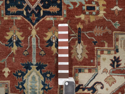 Heriz Heriz hand-knotted wool rug in Red, 3'11" x 6'2", SKU O092826 (view 4)