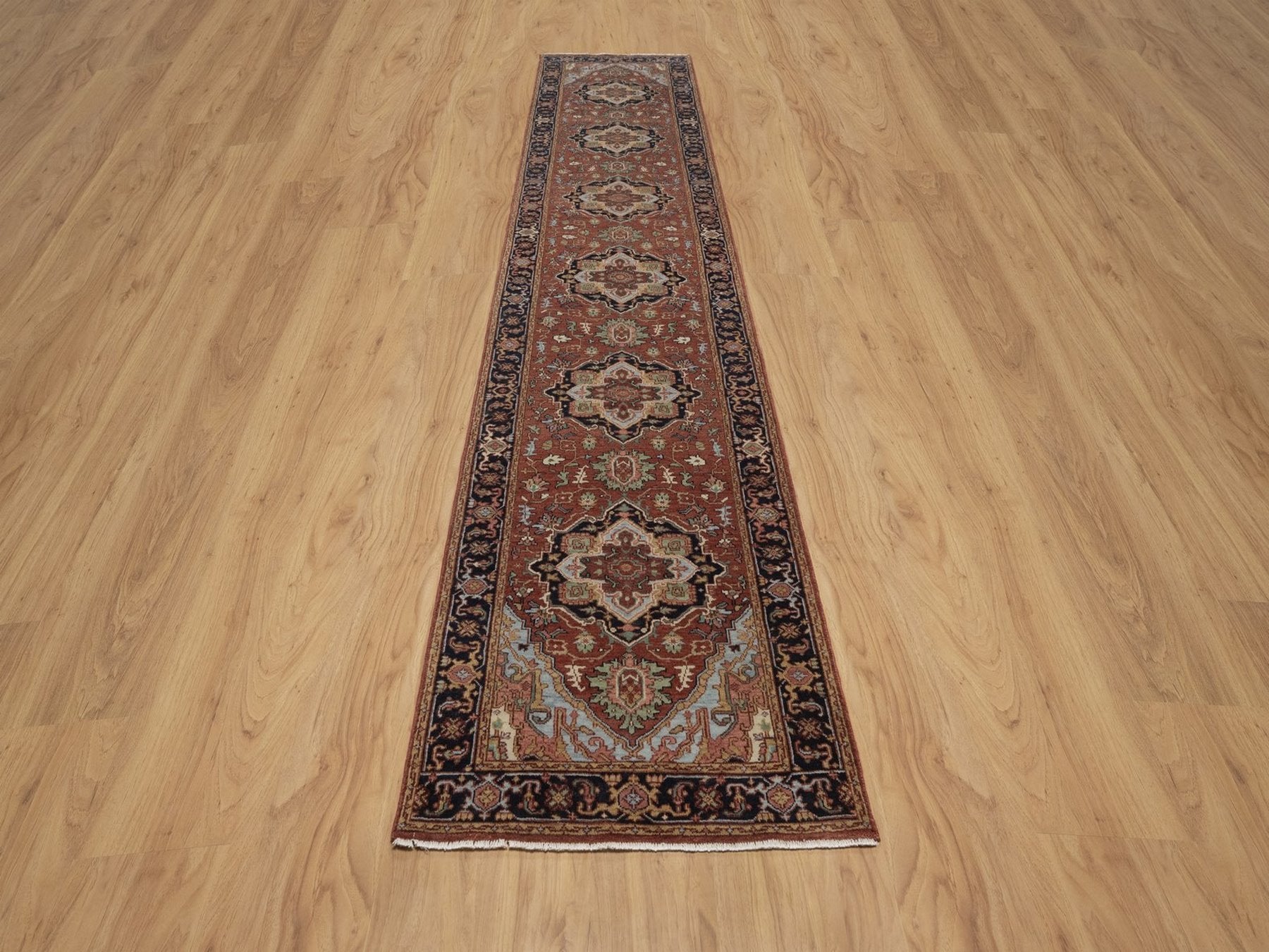 Heriz Heriz hand-knotted wool runner in Red, 2'7" x 13'9", SKU O092827 (view 2)