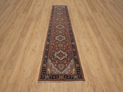 Heriz Heriz hand-knotted wool runner in Red, 2'7" x 13'9", SKU O092827 (view 2)