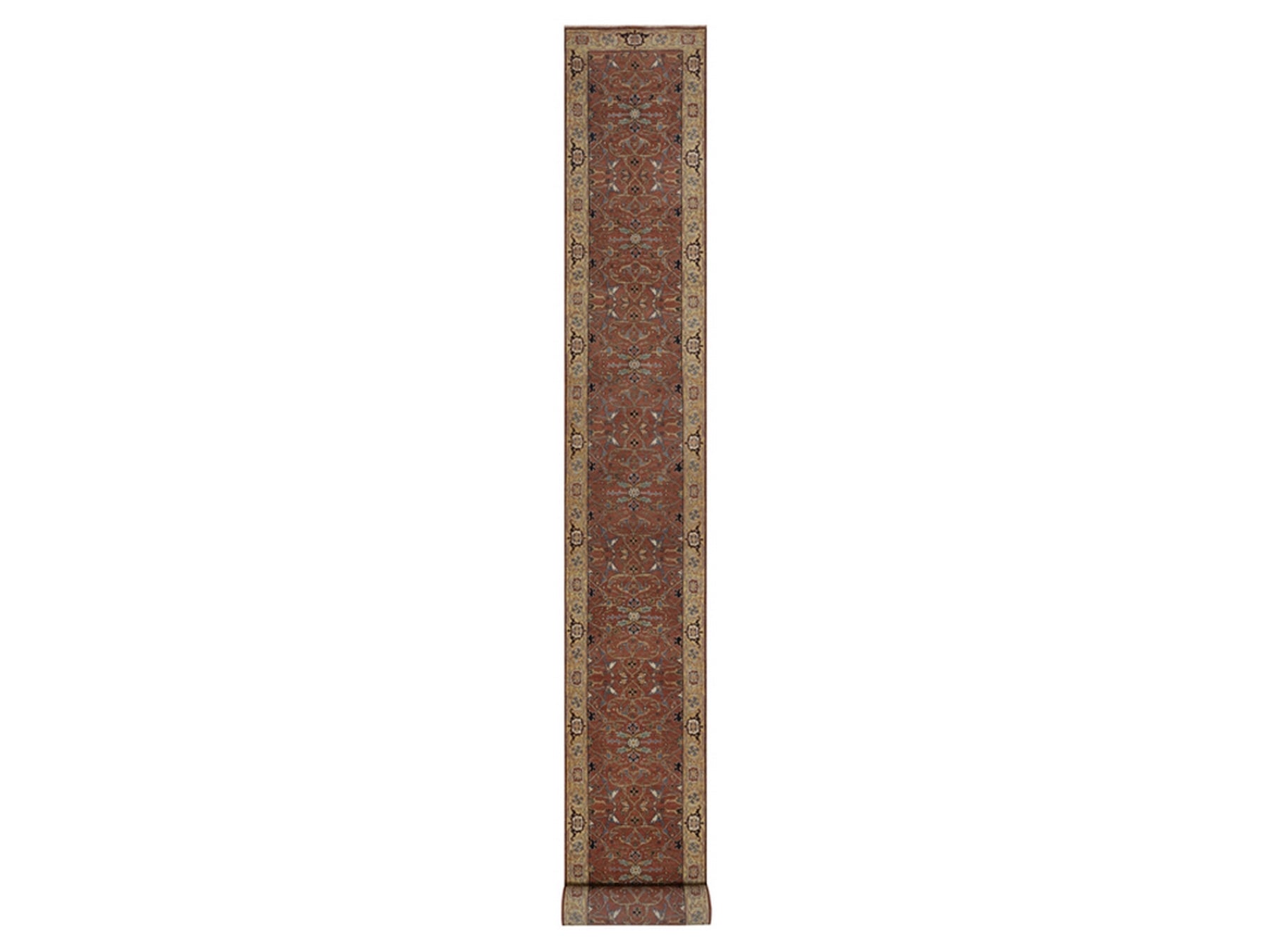 Heriz Heriz hand-knotted wool runner in Red, 2'7" x 23'9", SKU O092828