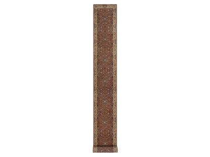 Heriz Heriz hand-knotted wool runner in Red, 2'7" x 23'9", SKU O092828