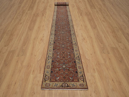 Heriz Heriz hand-knotted wool runner in Red, 2'7" x 23'9", SKU O092828 (view 2)