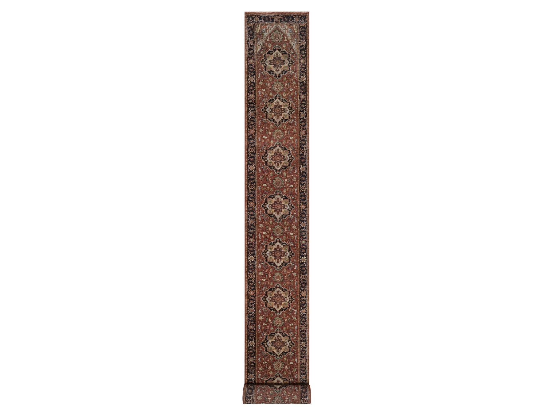 Heriz Heriz hand-knotted wool runner in Red, 2'7" x 27'8", SKU O092829