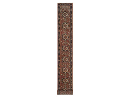 Heriz Heriz hand-knotted wool runner in Red, 2'7" x 27'8", SKU O092829