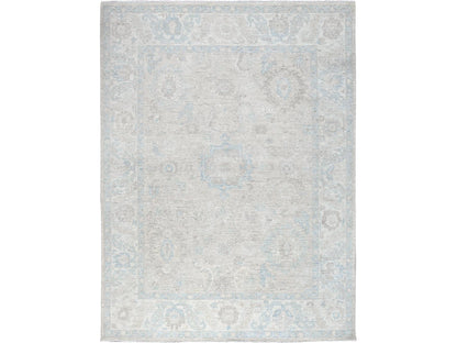 Peshawar Oushak hand-knotted wool rug in Ivory, 7'9" x 9'10" — SKU O0929