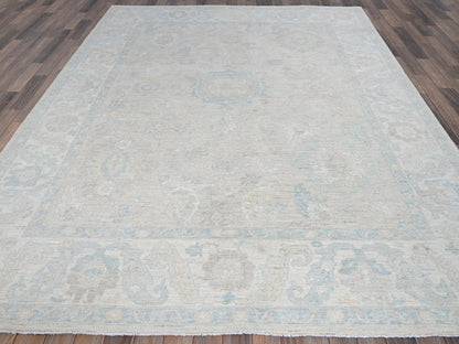 Peshawar Oushak hand-knotted wool rug in Ivory, 7'9" x 9'10" — SKU O0929 (view 2)