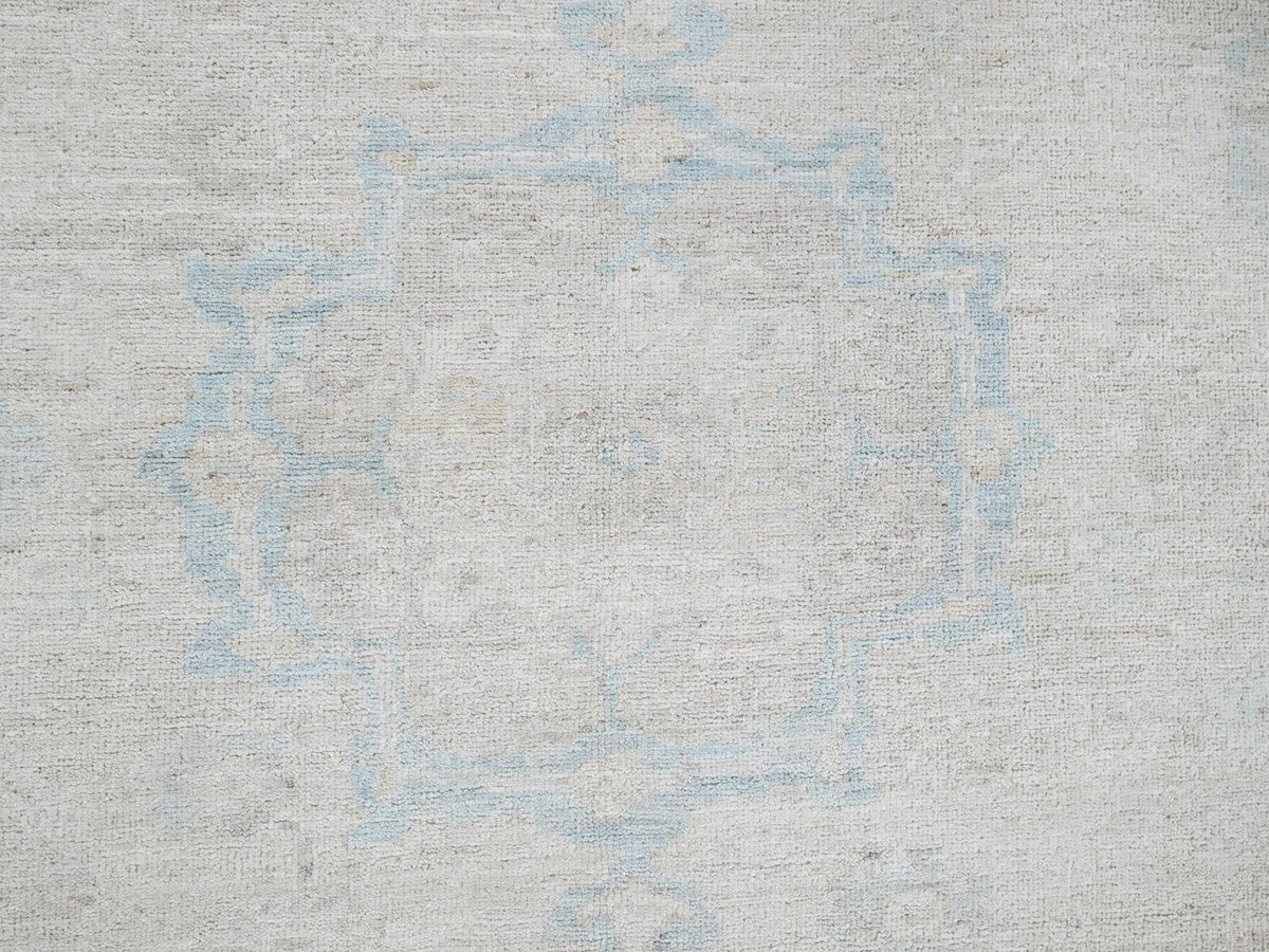 Peshawar Oushak hand-knotted wool rug in Ivory, 7'9" x 9'10" — SKU O0929 (view 8)