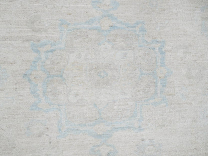 Peshawar Oushak hand-knotted wool rug in Ivory, 7'9" x 9'10" — SKU O0929 (view 8)