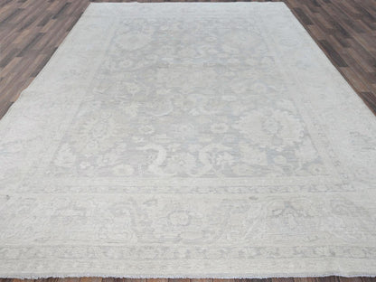 Peshawar Oushak hand-knotted wool rug in Gray & Ivory, 8'10" x 11'11" — SKU O0930 (view 2)