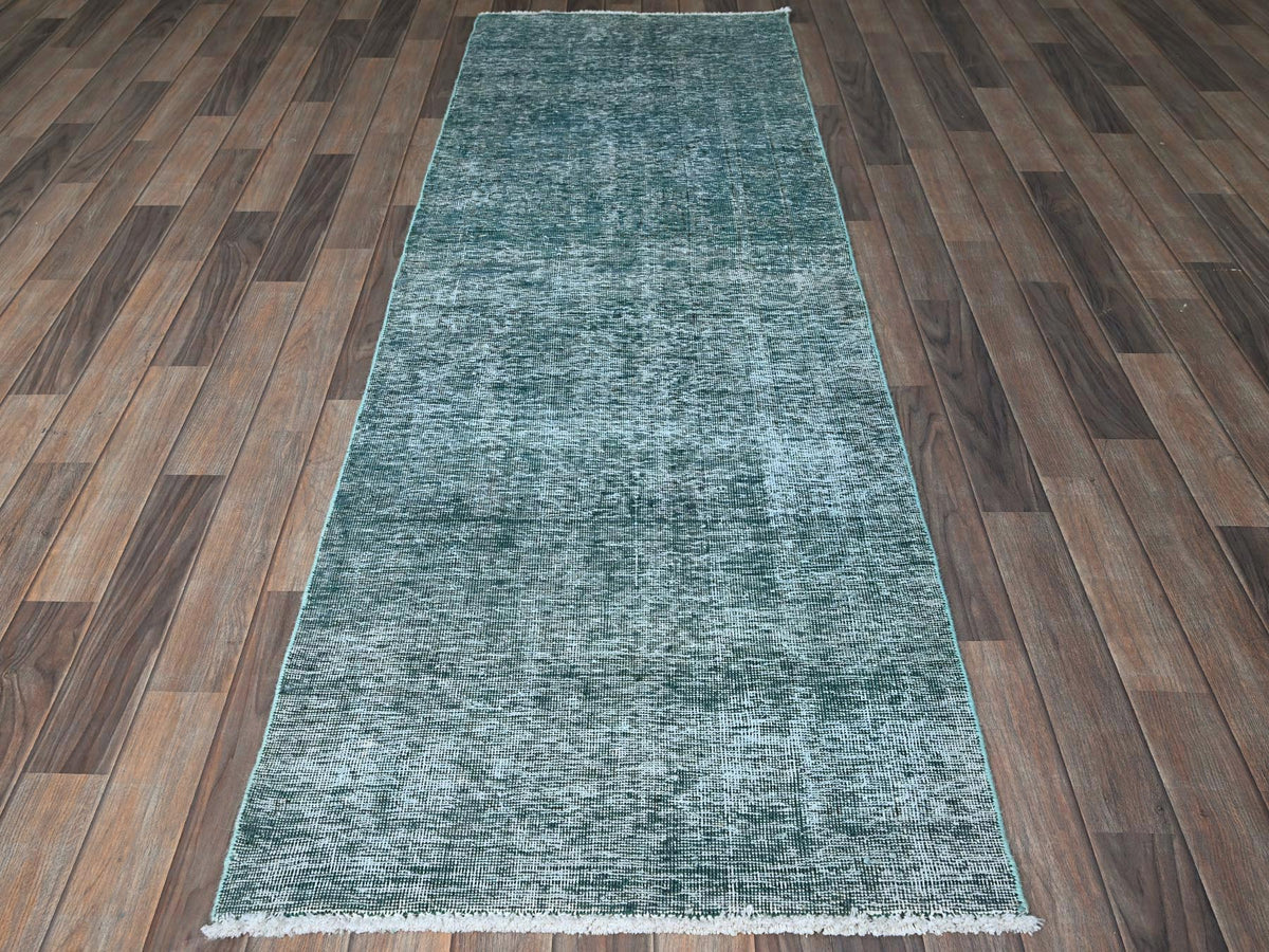 Tabriz Vintage hand-knotted wool runner in Overdyed, 2'7" x 7'9" — SKU O0934 (view 2)