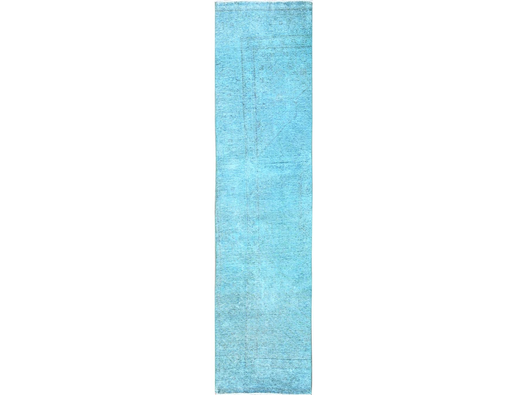 Tabriz Vintage hand-knotted wool runner in Overdyed, 2'5" x 11'1" — SKU O0935