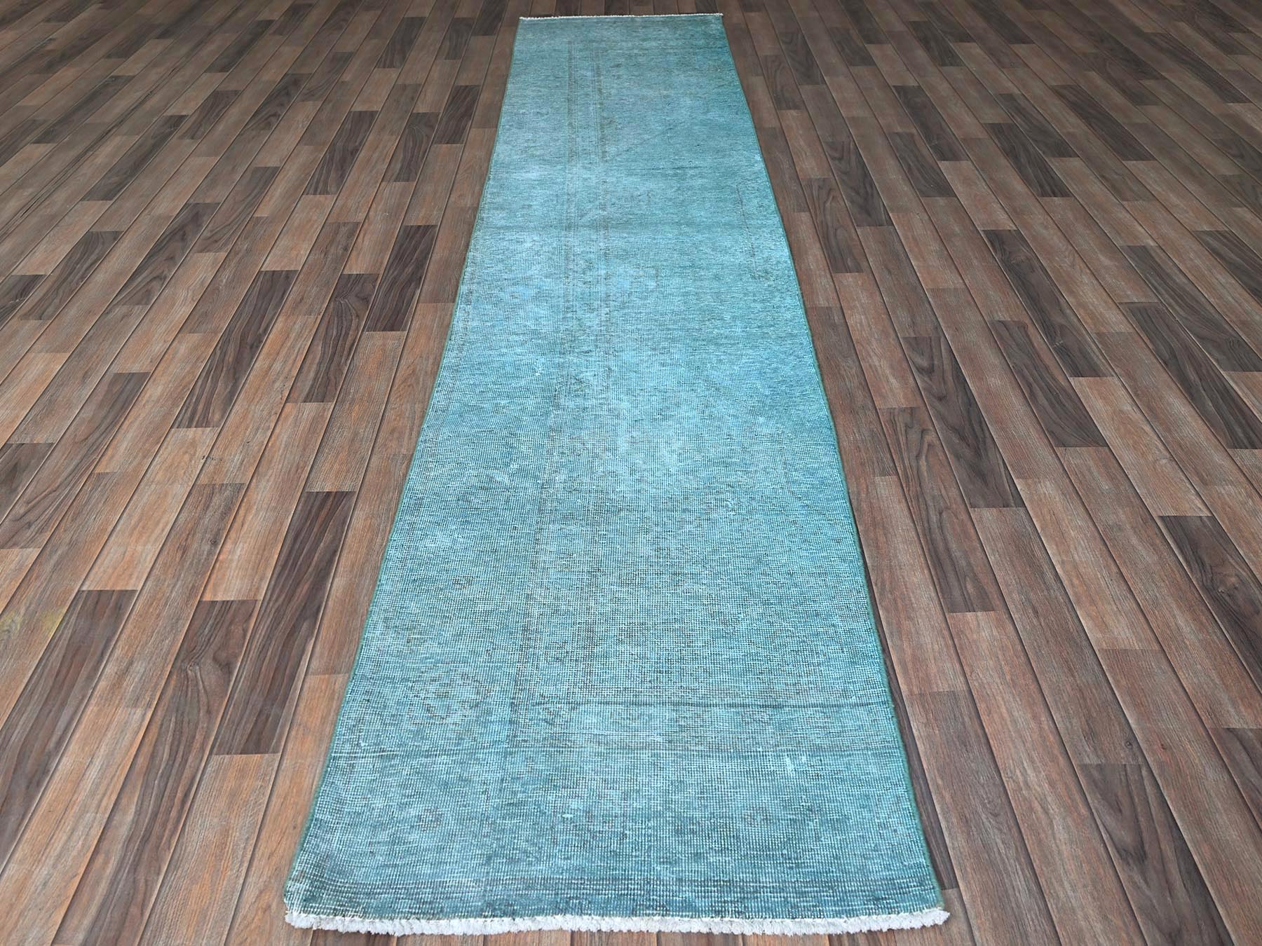 Tabriz Vintage hand-knotted wool runner in Overdyed, 2'5" x 11'1" — SKU O0935 (view 2)