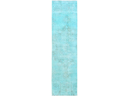 Tabriz Vintage hand-knotted wool runner in Overdyed, 2'5" x 9'11" — SKU O0936