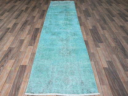 Tabriz Vintage hand-knotted wool runner in Overdyed, 2'5" x 9'11" — SKU O0936 (view 2)