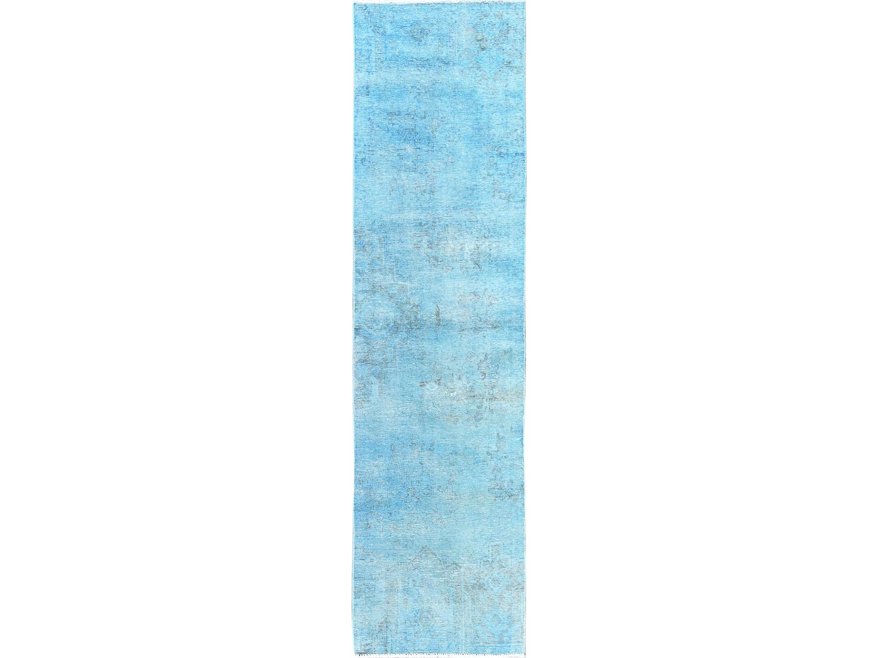 Tabriz Vintage hand-knotted wool runner in Overdyed, 2'5" x 9'10" — SKU O0937